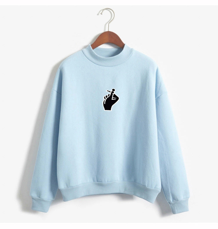 Oversized Cozy Women’s Sweatshirt - Mock Neck, Fleece