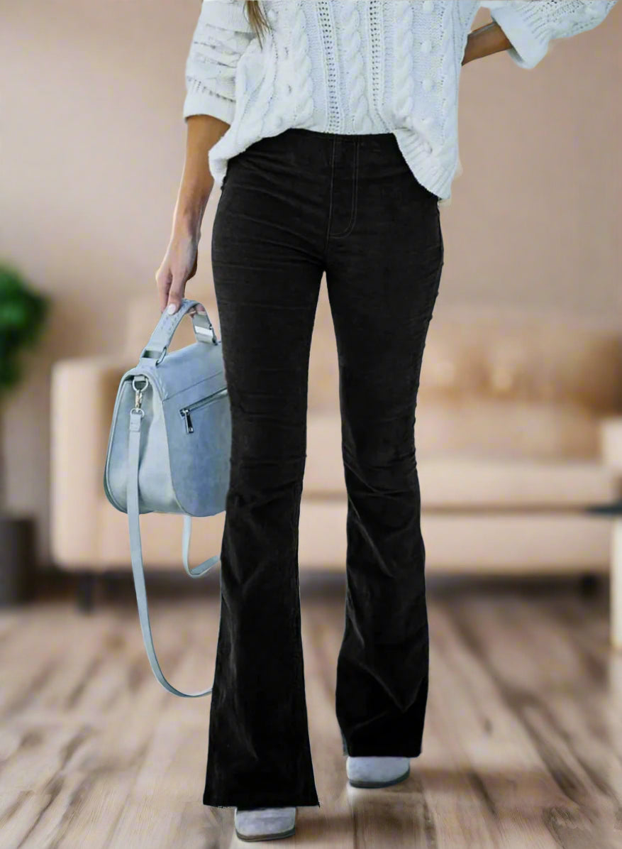 High Waist Flared Pants for Women, Elegant Versatile Trousers, Comfortable Fit, Fashionable Design for Casual and Formal Wear-3