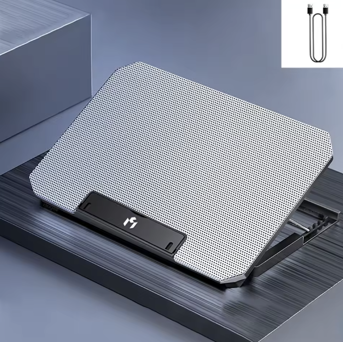 Laptop Cooling Pad with LED Screen & Dual USB Ports - Gaming Cooler Fan Accessory