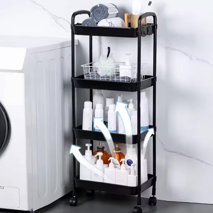 Multi-Layer Mobile Storage Rack Trolley - Home Organizers for Kitchen & Bedroom with Wheels