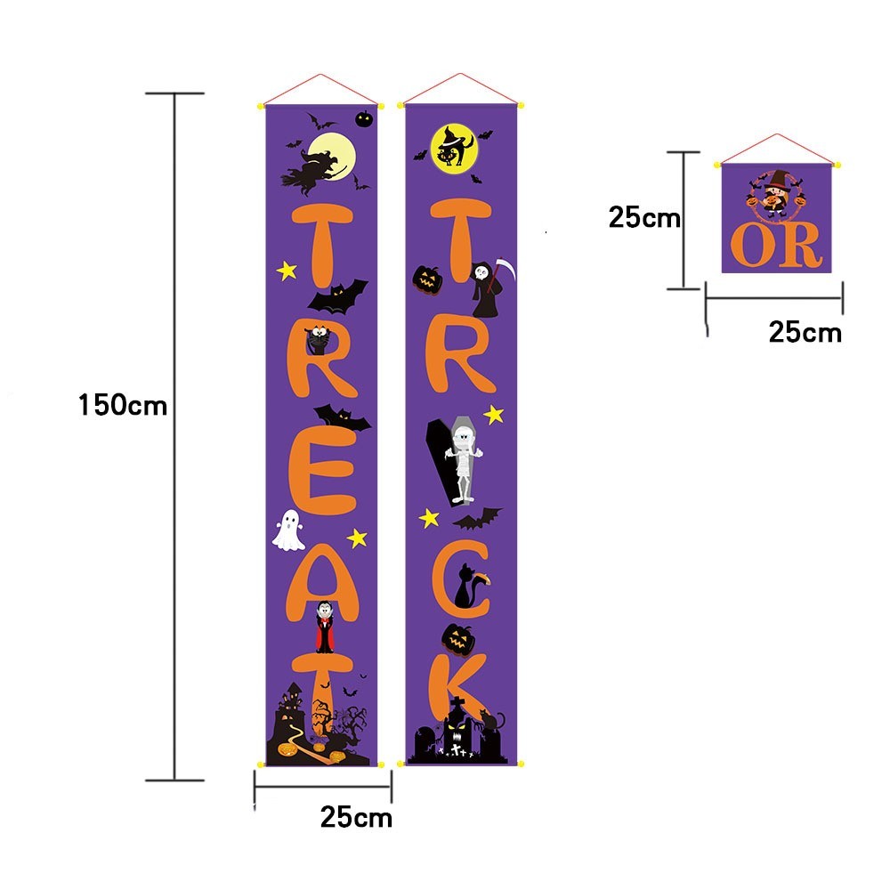 Halloween Door Banner Couplets Outdoor Black Red Decor