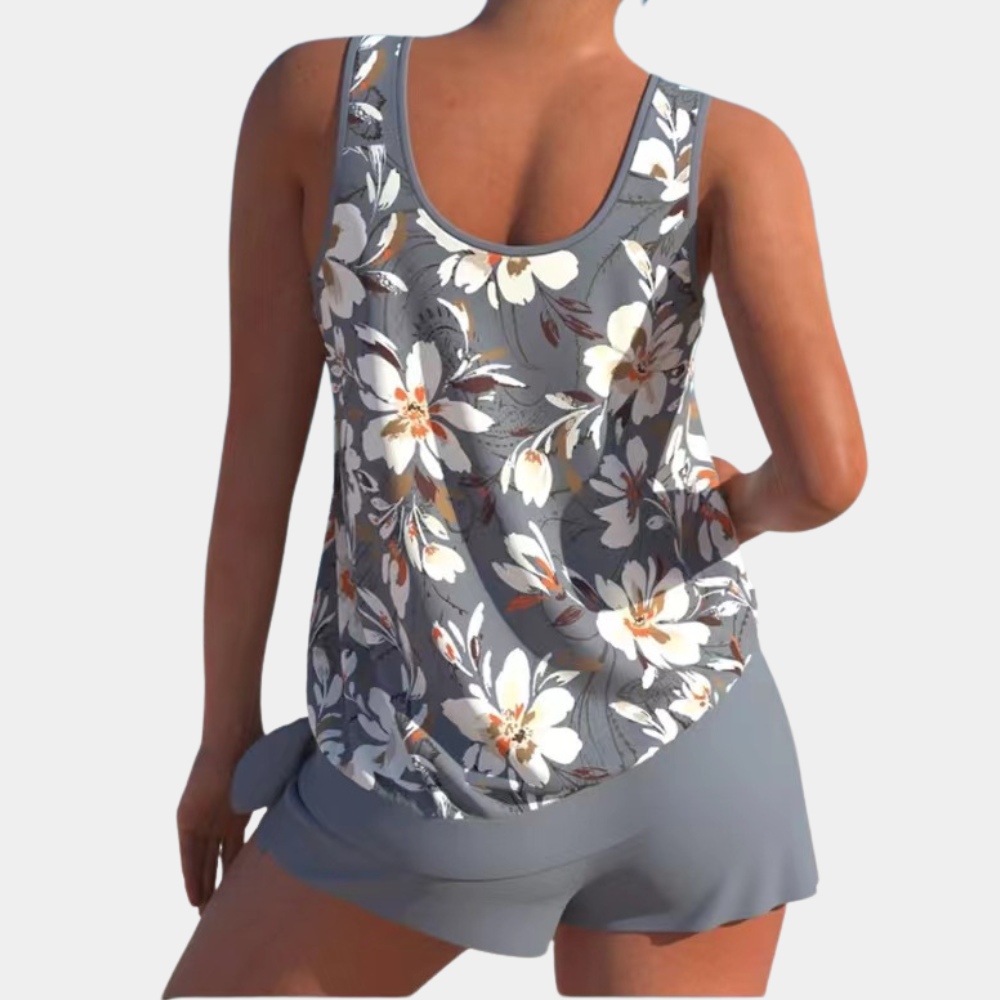 Bequemer Damen Tankini – ärmellos mit bezauberndem Print, hochwertiger Stoff, für den Sommer 4