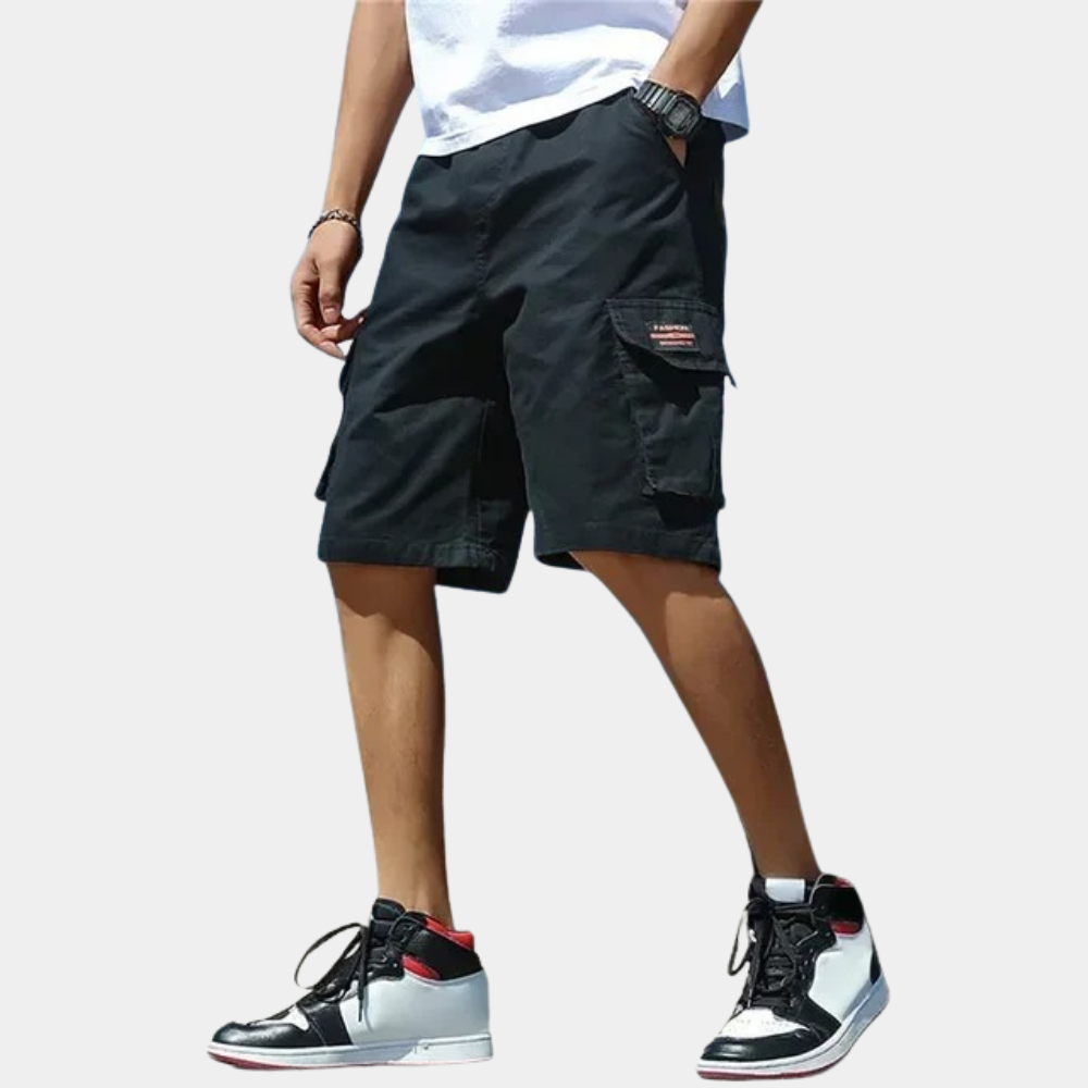 Variant image for Men's Cargo Shorts with Spacious Pockets, Comfortable Fit, Available in Gray, Khaki, and Black, Sizes M to 4XL-13