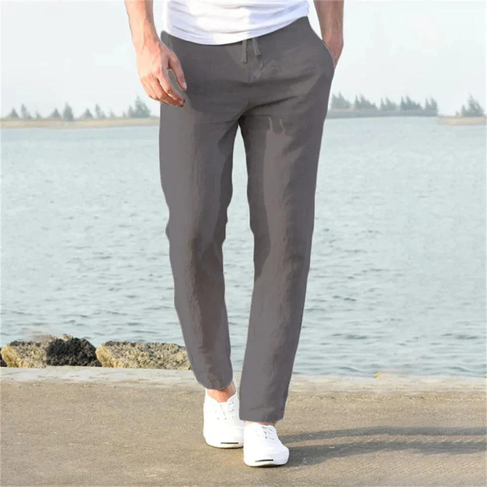 Breathable men's luxury linen pants – modern fit, cotton blend, for casual or semi-formal occasions 5