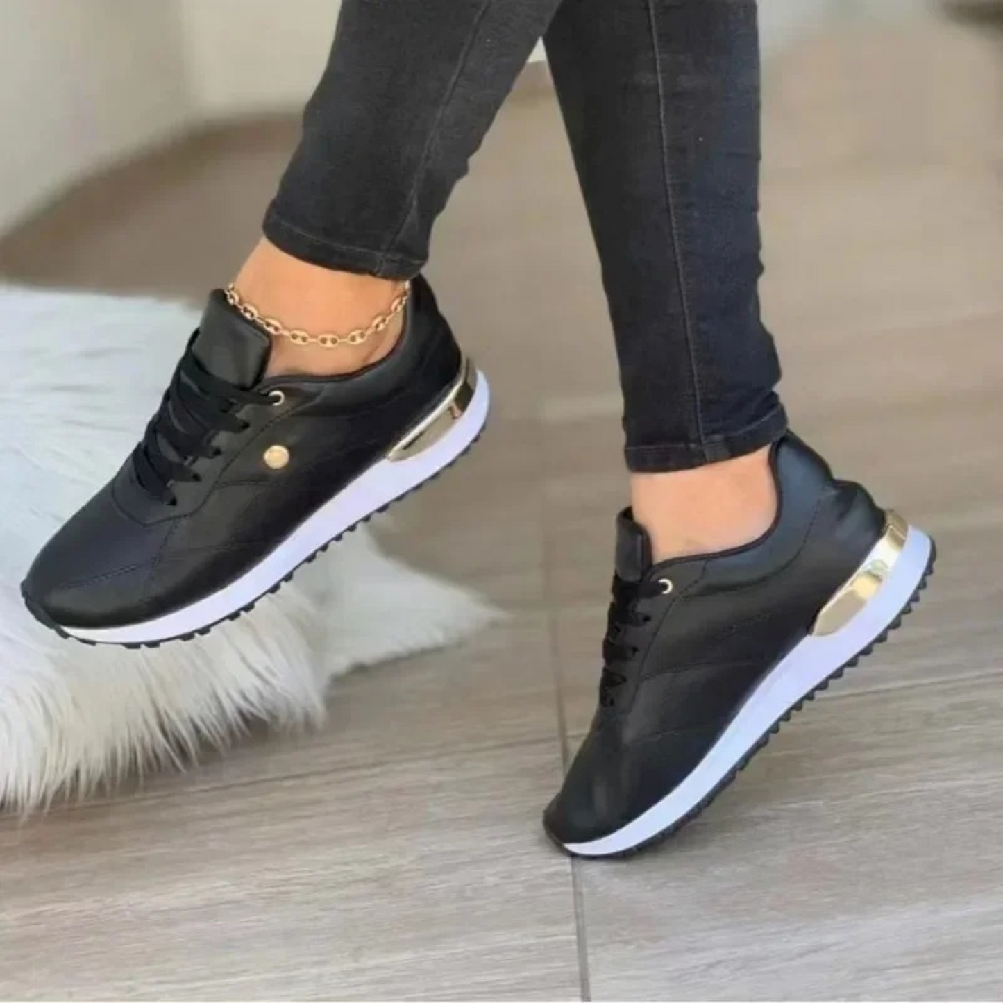Breathable women's sneakers – elegant leather, versatile style, for daily wear 1