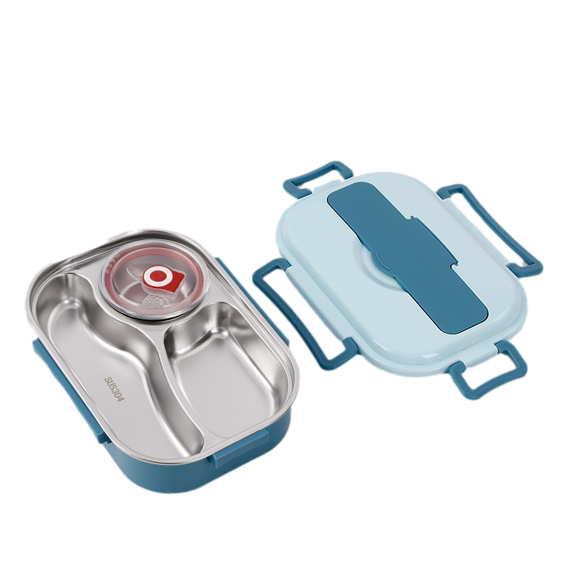 Thermo-Lunchbox aus Edelstahl, geteilte Bento, auslaufsicher