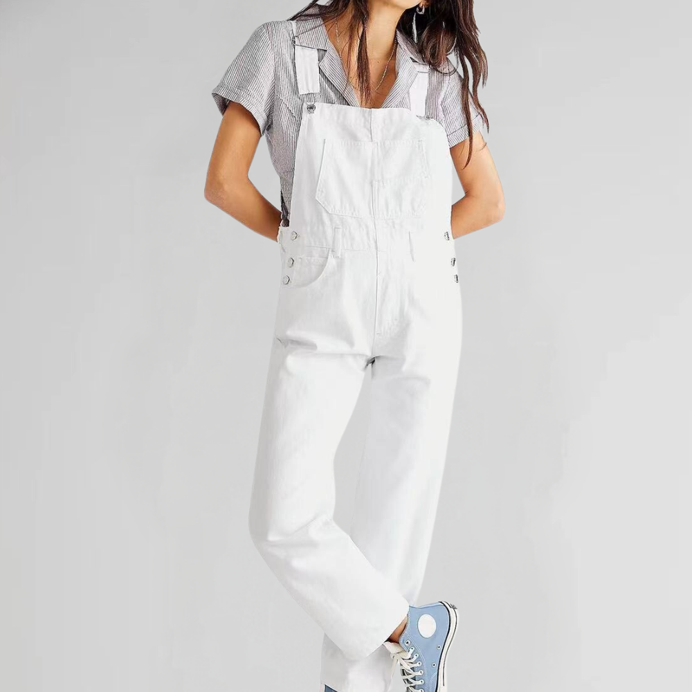 Variant image for Women's Crossed Denim Overalls for Comfort and Style, Relaxed Fit, Versatile Design, High-Quality Fabric-16
