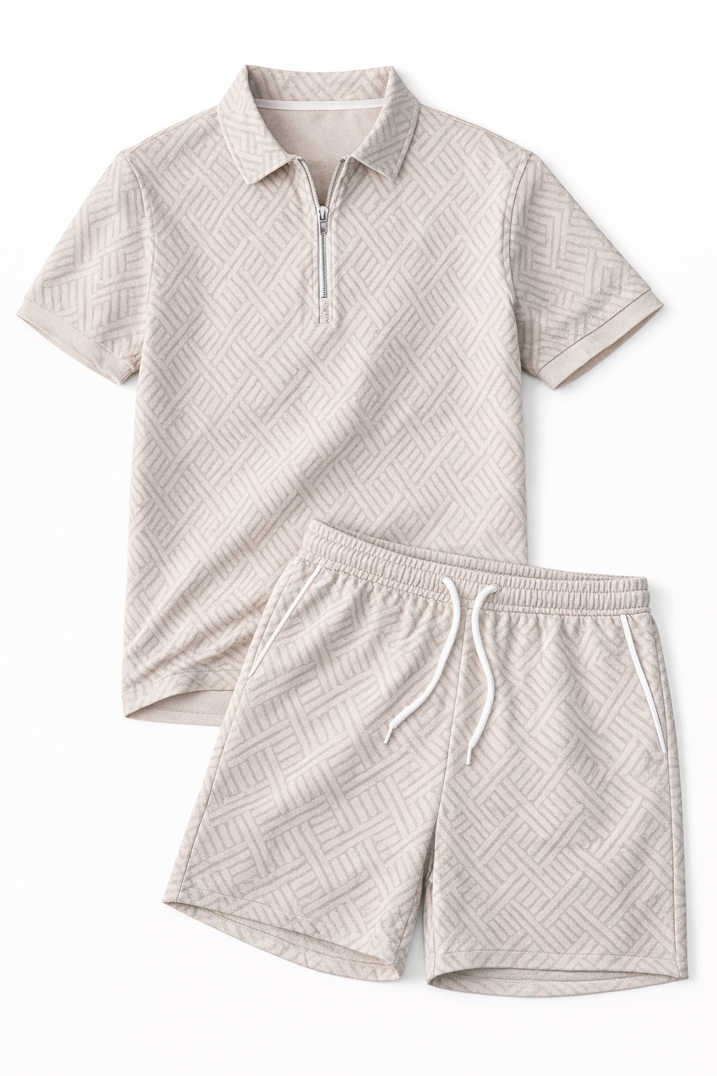 Åndbart sommer sæt til mænd – poloshirt og shorts, til afslappede udflugter