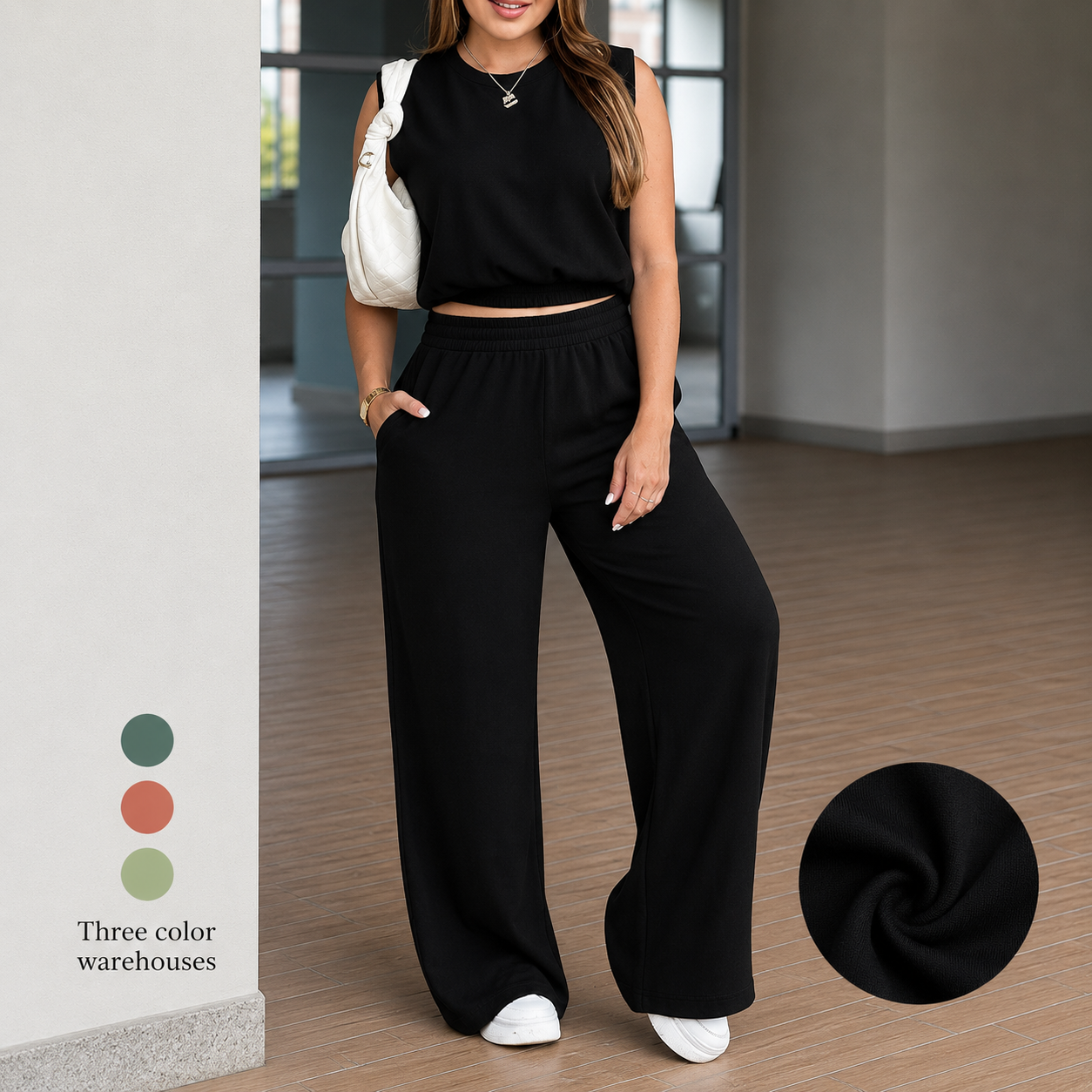 Atmungsaktives Damenoberteil und Hose Set - lässig, 3D-Reliefmuster, weicher Stoff, Alltagskleidung