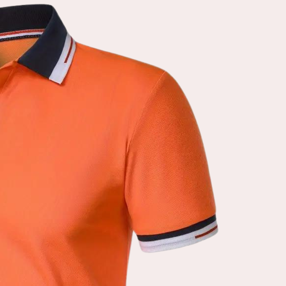 Men's Orange Polo Shirt, Comfortable Fit, Breathable Fabric for Casual Wear and Sports Events, Available in S-XL-5