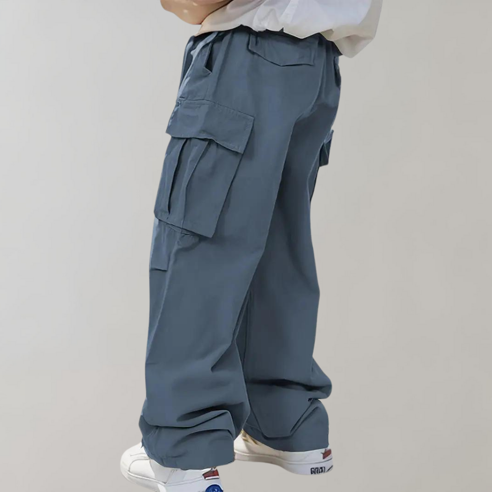 Flexible men's cargo pants – straight leg design, breathable fabric, for summer activities 9