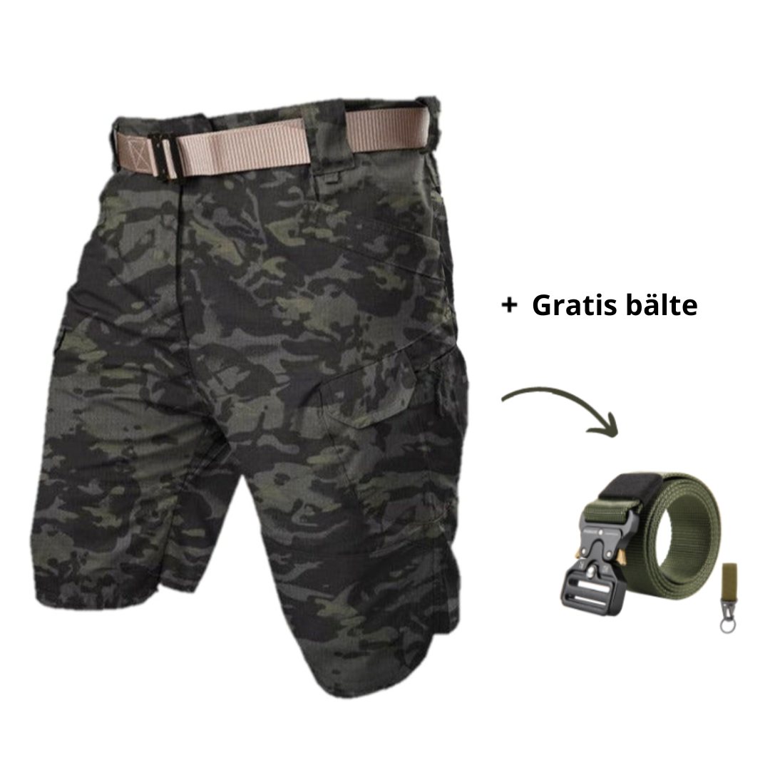 Variant image for Men's Black Cargo Shorts with 7 Pockets, Lightweight Water-Repellent Fabric for Outdoor Adventures-55