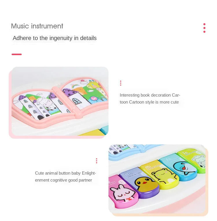 Juguete de piano musical para bebés: teclado giratorio de luz y sonido con sonidos de animales, diversión educativa para niños de 1 a 3 años, regalo de Navidad perfecto