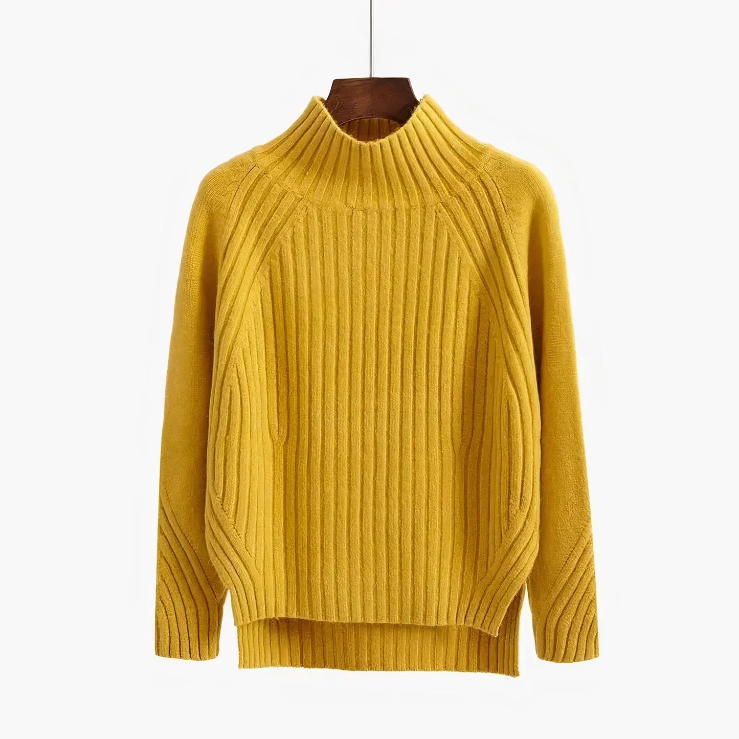 Warmer Damen-Rollkragenpullover – Lässiger, gerippter Strick für den Herbst