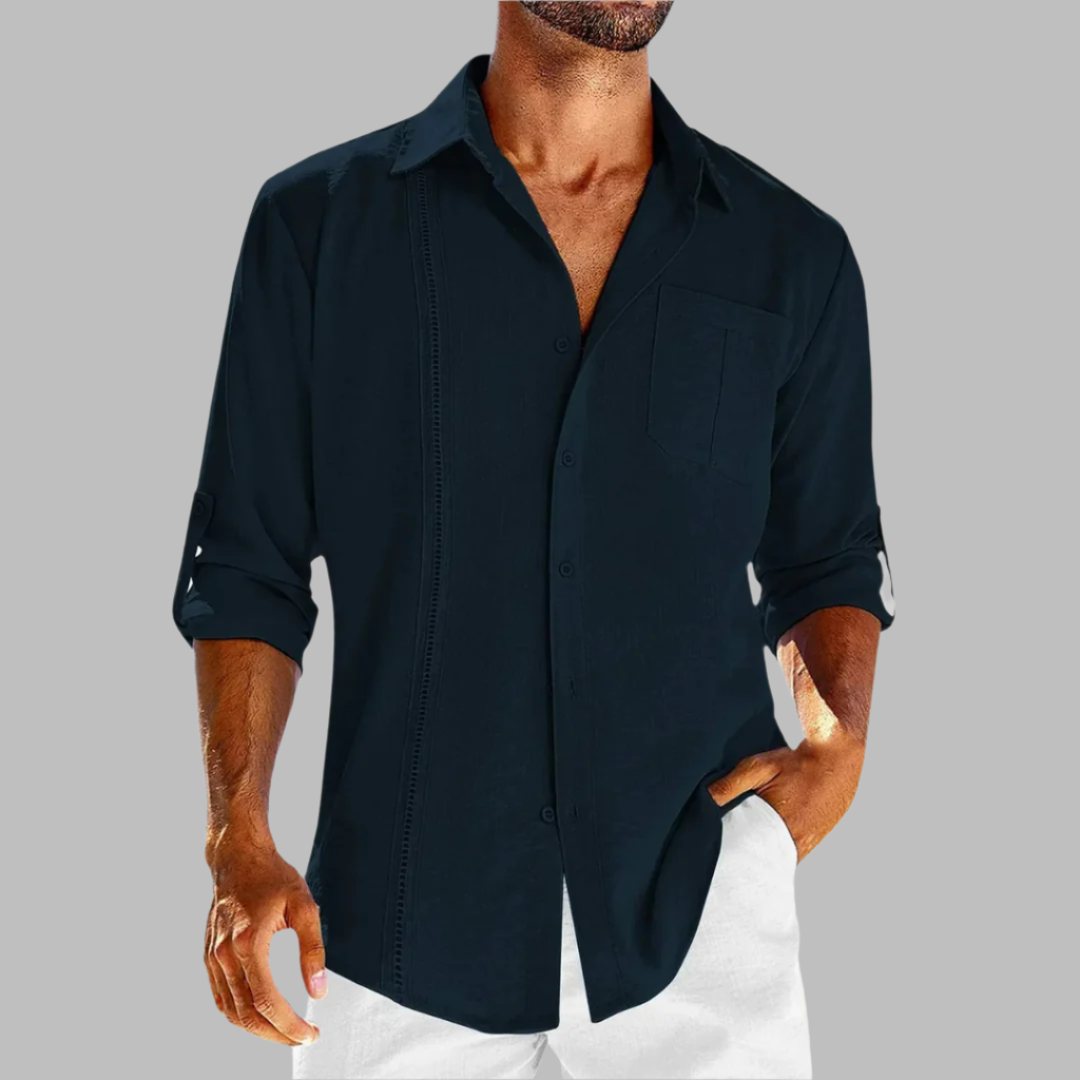 Variant image for Smart-Casual Men's Shirt in Breathable Cotton, Lightweight Fabric, Casual Cut, Versatile for Office and Outings-31