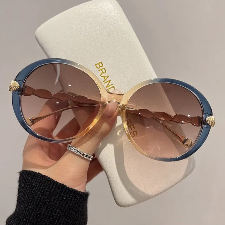 Leichte Damen Sonnenbrille – runde Form, farbverlaufende Gläser, UV400-Schutz, für den Sommer 4