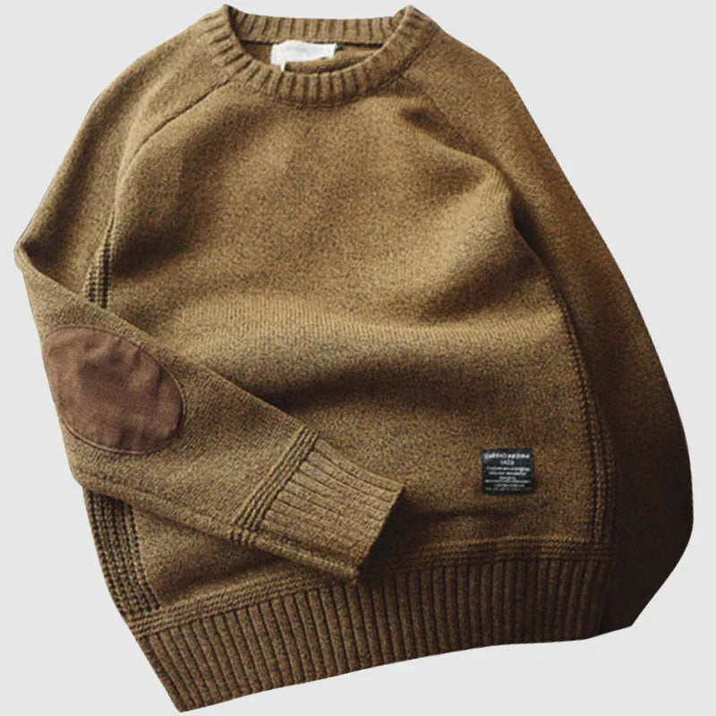 Warm Classic Men's Sweater - Crewneck, Chunky Knit Layering