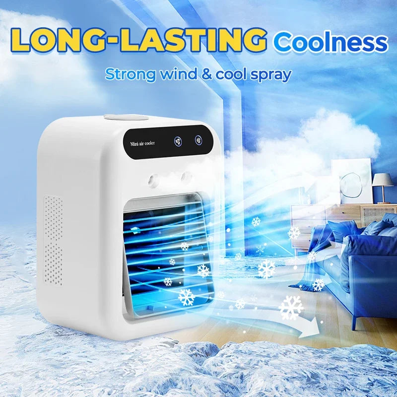 Portable Mini Air Conditioner Fan with Humidifier, USB Charging, 500ml Water Tank, Adjustable Wind Speed for Home and Office 5