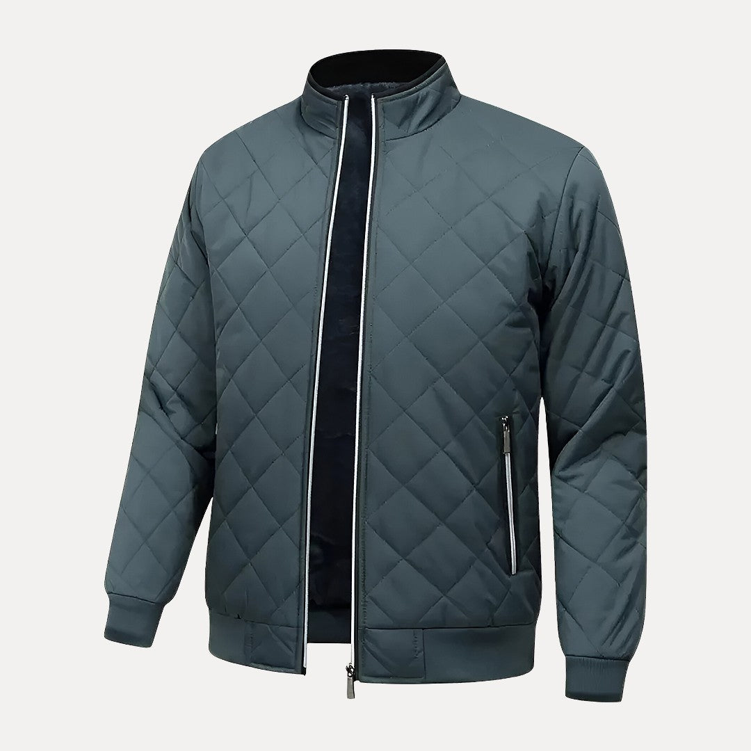 Lightweight Men's Quilted Jacket - Stand Collar, Insulated