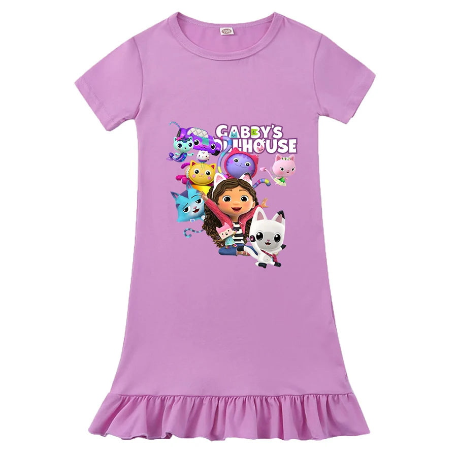 Vestido ligero para niñas – estilo princesa, fluido, largo hasta media pantorrilla, algodón, para fiestas