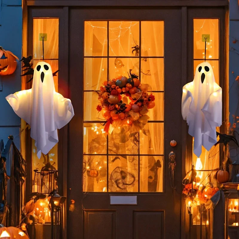LED Halloween spøgelser 3 stykker 20 tommer hængende udendørs dekoration efterår 2025 varm glødende batteridrevet haveudstilling
