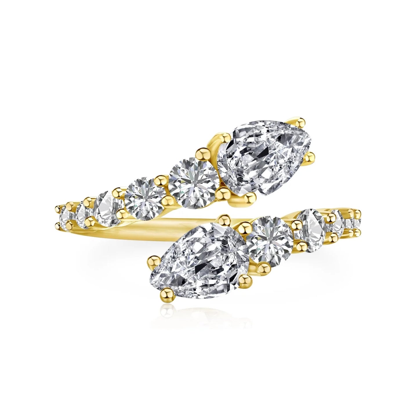 Adjustable Cubic Zirconia Cocktail Ring Valentine Gift 2026 Sparkling Prong Setting