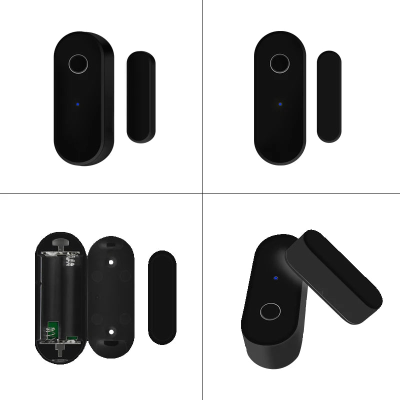 Tuya Smart Zigbee Door Sensor - Black Window Detector for Home Security System with Smart Life APP