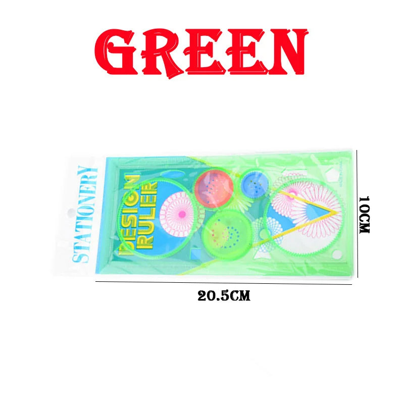 Juego de plantillas de espirógrafo de geometría creativa para niños, 4 plantillas de dibujo de flores, herramientas de arte educativo para útiles escolares en colores vibrantes