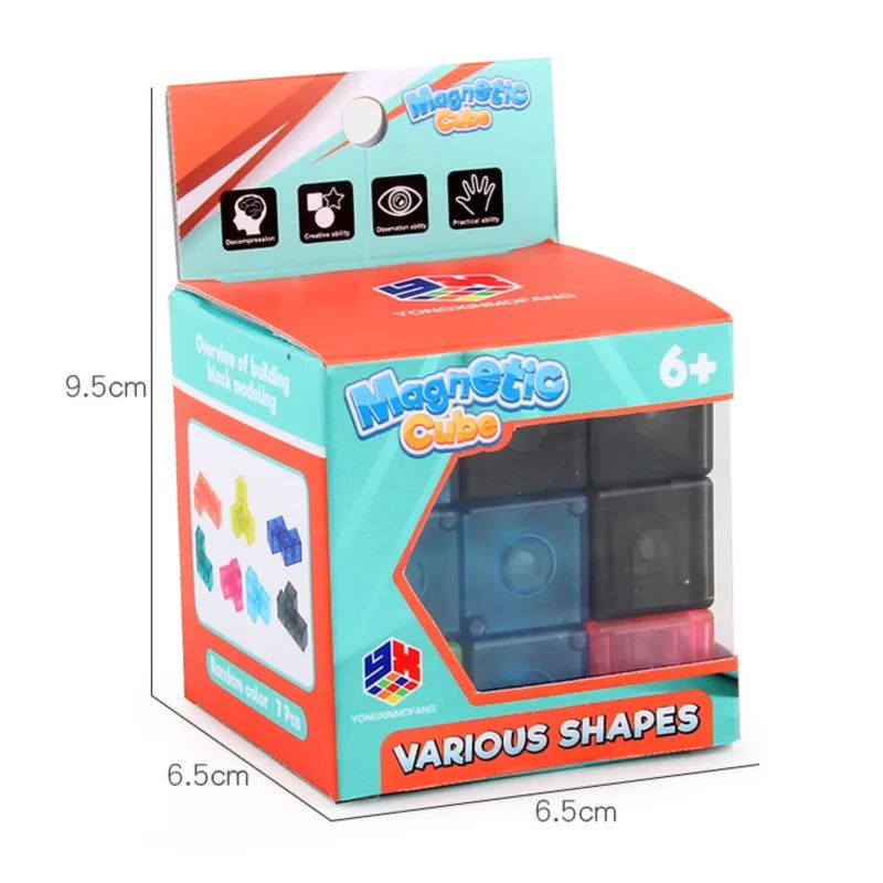 Bloques de construcción de cubos magnéticos extraíbles, juguete educativo de rompecabezas para niños, regalo divertido para el aprendizaje temprano