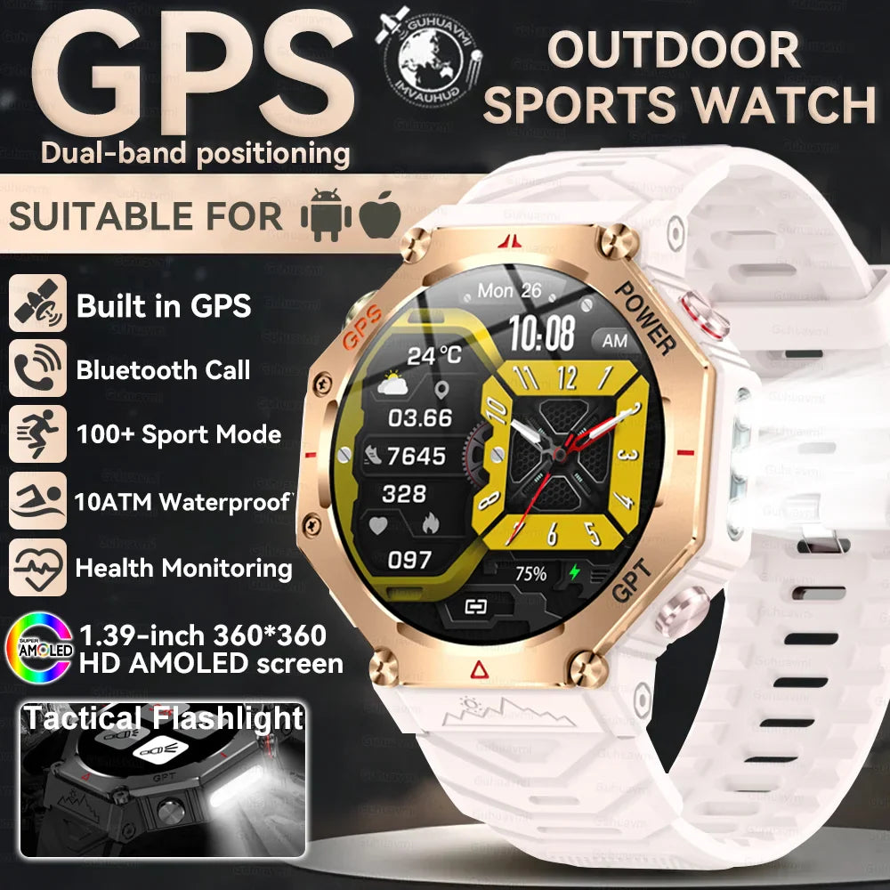 Military Smart Watch Rugged GPS Compass Altimeter Barometer 10ATM Waterproof AMOLED Bluetooth Call Fall 2025 Gear