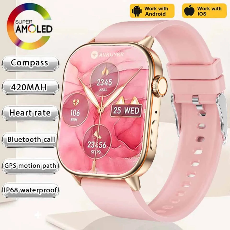 Smartwatch GPS 2.01 Inch AMOLED Display IP68 Waterproof Fitness Tracker for Active Living Fall 2025