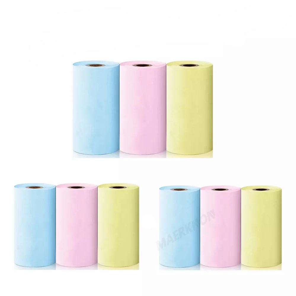 Mini printerpapir termiske etiketter klistermærker 57mm farverige klæbende til fotoprinter