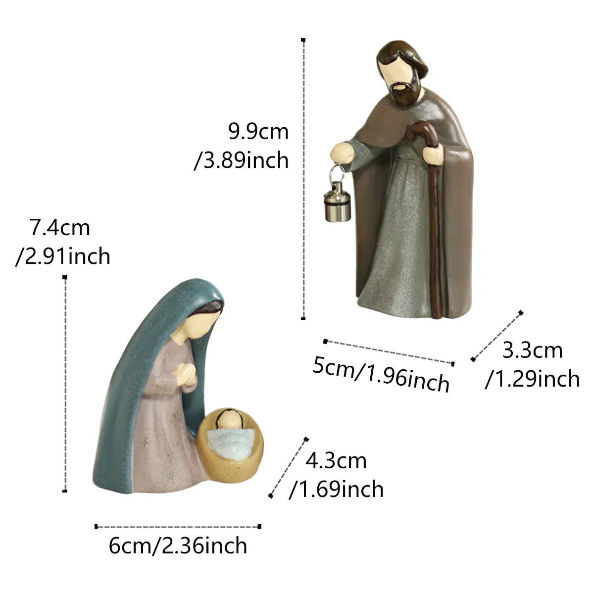 Nativity Scene Lanterns Resin Holy Family Figurines Luminous Christmas 2025 Prayerful Display