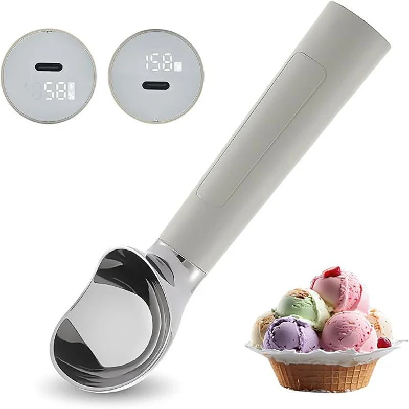 Electric Ice Cream Scoop Rechargeable Heated Spoon LED Display Holiday 2025 Gift Easy Scooping Hard Ice Cream
