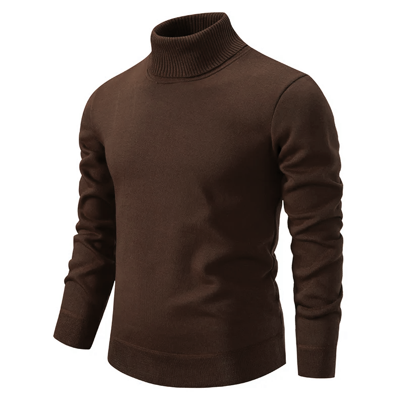 Warm Men’s Turtleneck Sweater - Slim Fit, Wool, Winter
