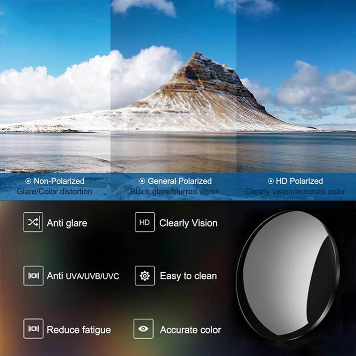 Gafas de sol Shades para hombres - Protección UV al aire libre, gafas ligeras