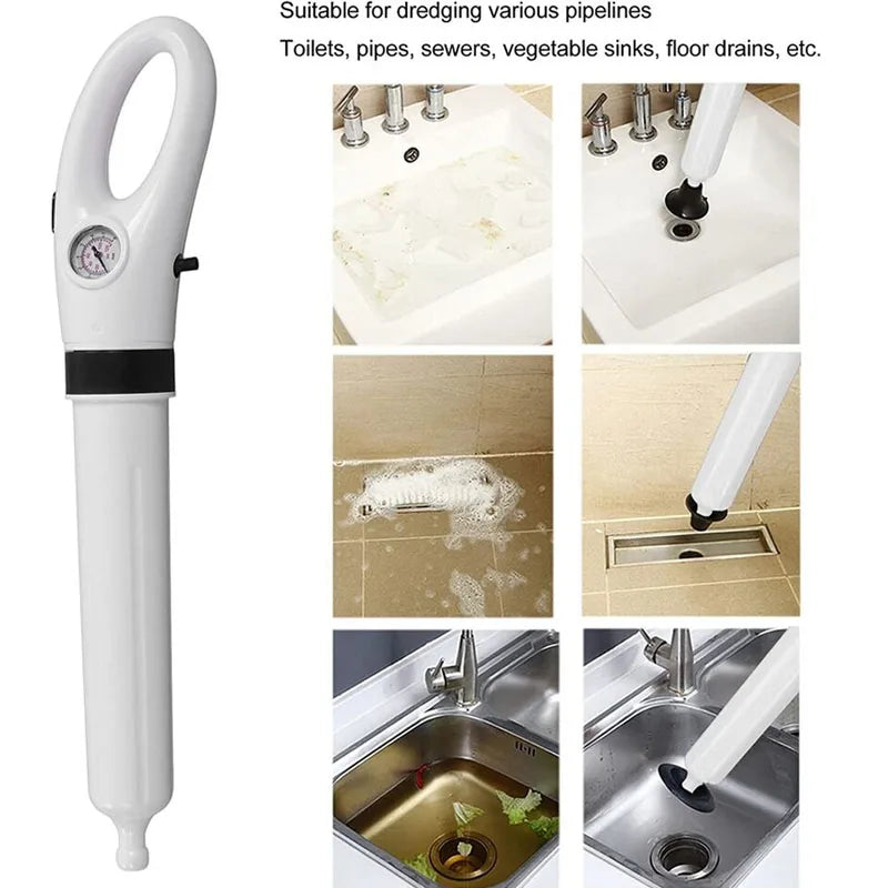 Drain Cleaner With Pressure Gauge - Pneumatic Toilet Plunger For Clogged Drains, Fall 2026 DIY Home Improvement