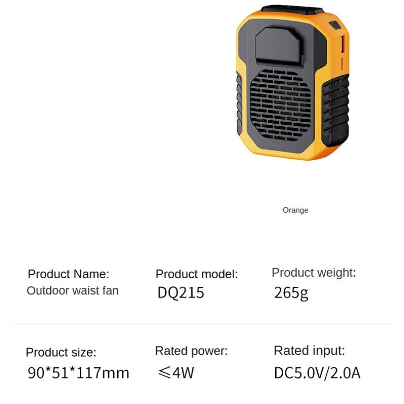 Hanging Neck Waist Fan USB Mini Charging Clip Fan - Outdoor Portable Mute Cooling Tool with Powerbank