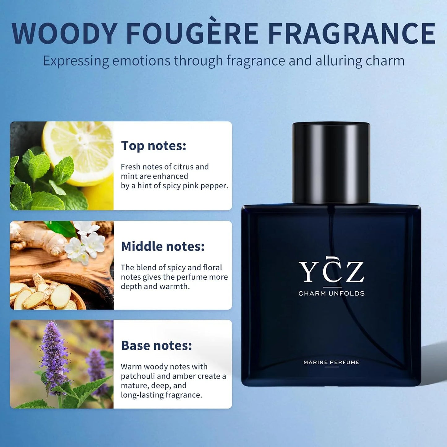 Parfume 50 ml unisex maritim duft langvarig træagtig havduft gaveidé efterår 2026