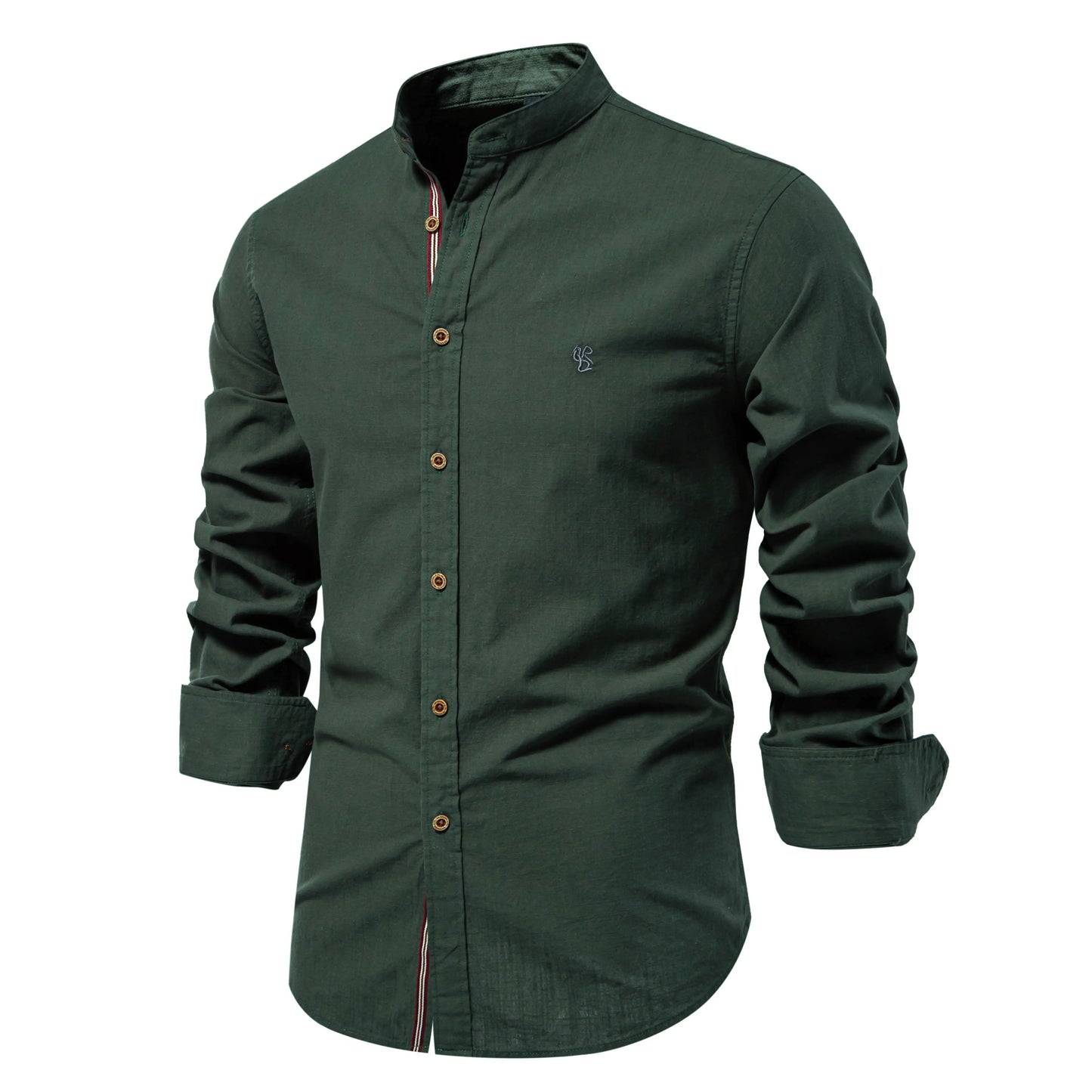 Cotton Long Sleeve Shirt for Men - Solid Color Casual Wear, High Quality