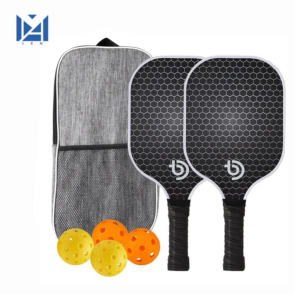 Pickleball-ketchere kulfiberoverfladesæt USAPA-godkendt to ketchere bæretaske bolde efterår 2025 holdbar kontrol