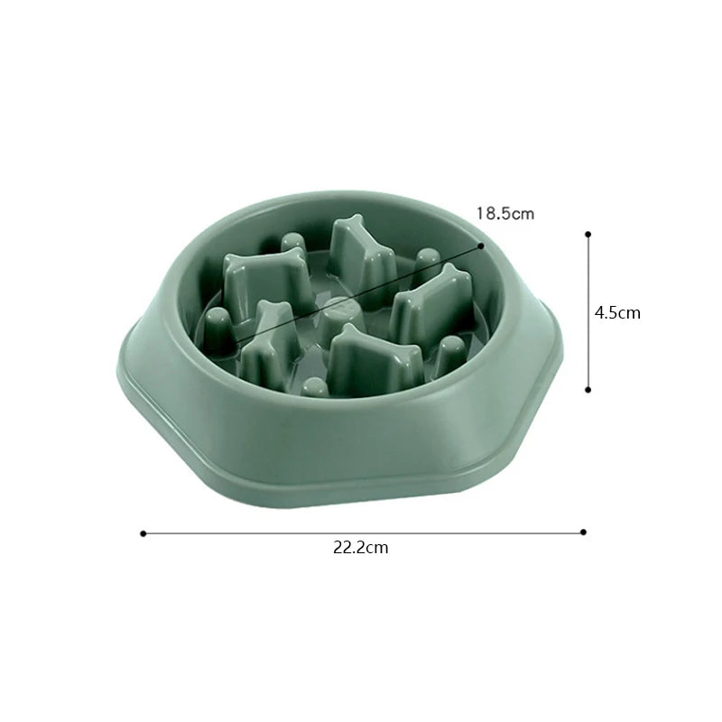 Pet Slow Food Bowl Anti-choking Feeder for Small Dogs - PP Plastic Dish, Anti-gulping Eating Plate