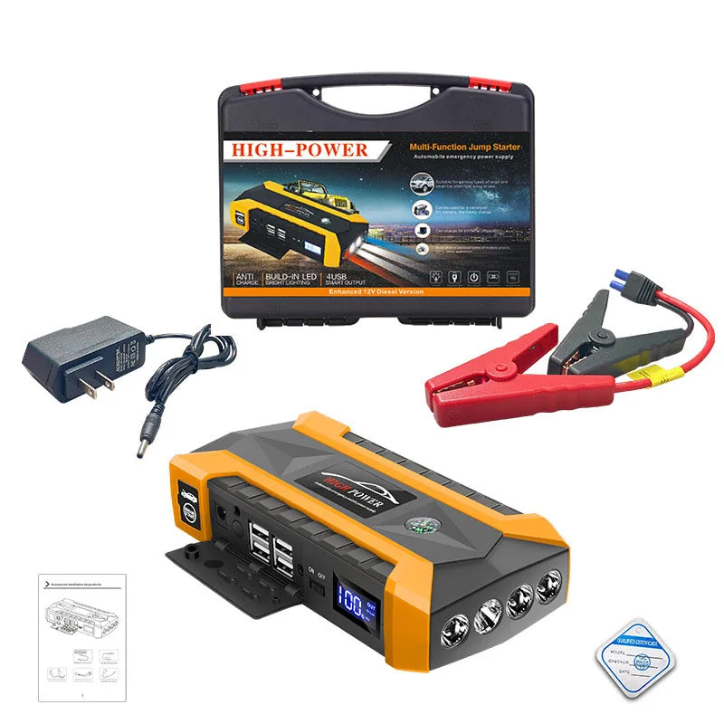 Car Jump Starter 12V Emergency Booster Power Supply Fall 2025 Road Trip Accessory