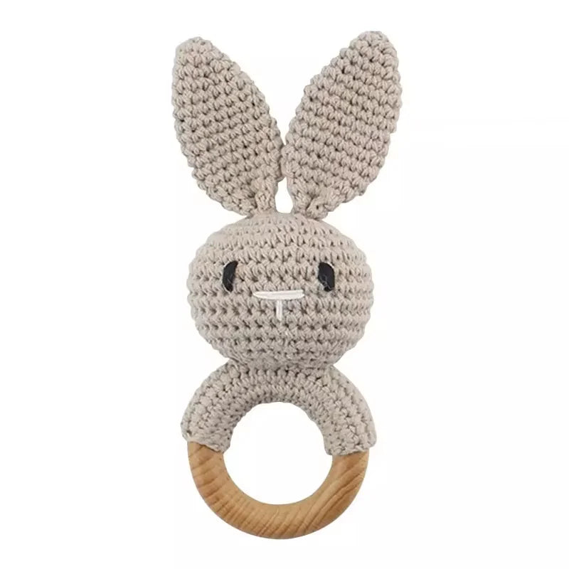 Baby Crochet Rattle Bunny Teether Newborn Sensory Toys