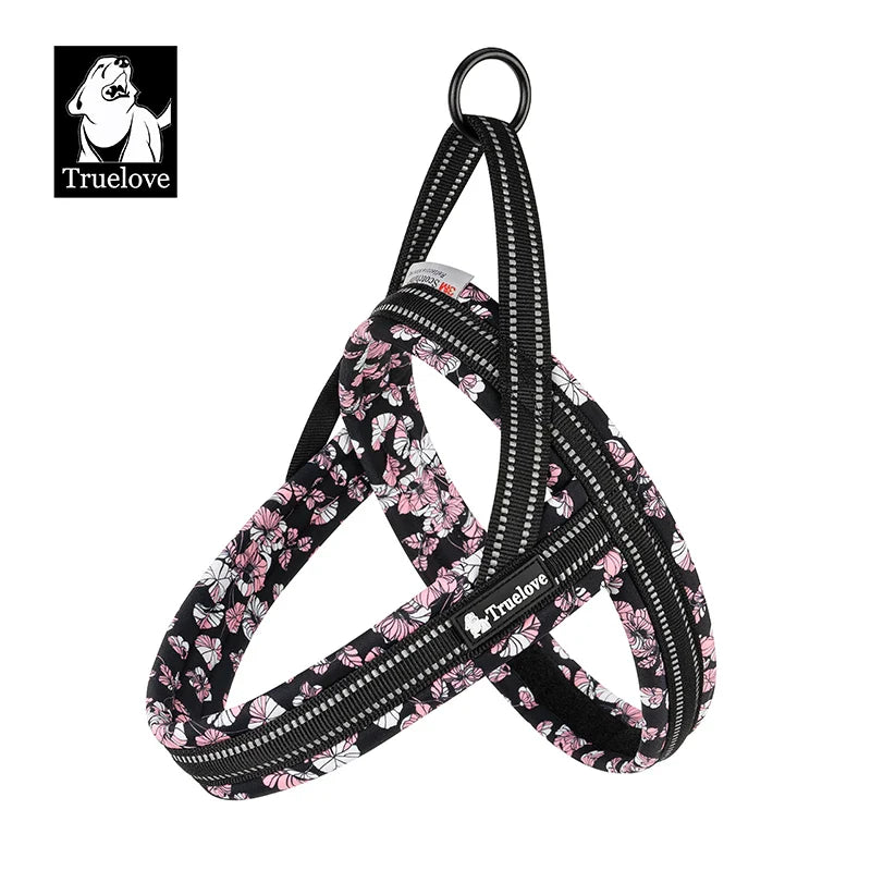 Arnés para perro floral de malla con chaleco acolchado arnés de ajuste rápido ajustable para todas las razas otoño 2025 cómodo para paseos