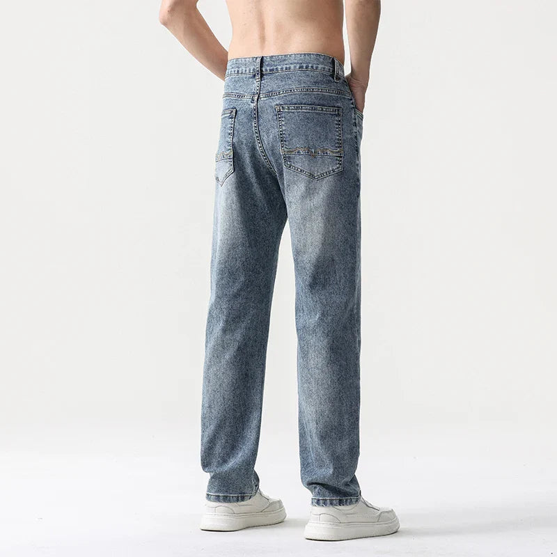 Oversized heren jeans met wijde pijpen - rechte lyocell, casual