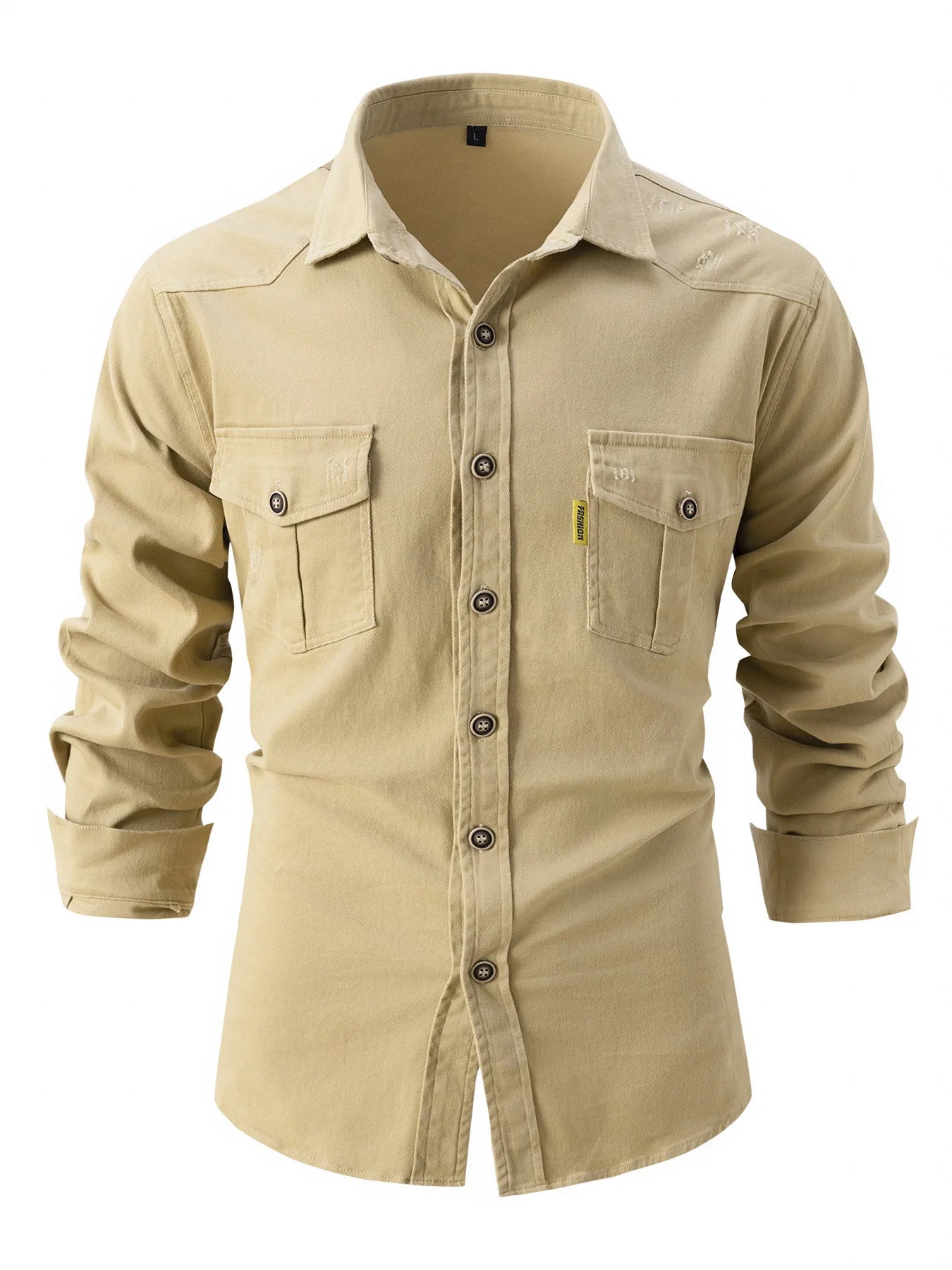 Autumn and Winter Men's Long Sleeve Shirt - Casual Stretch Cotton Linen Fashion Business Wear