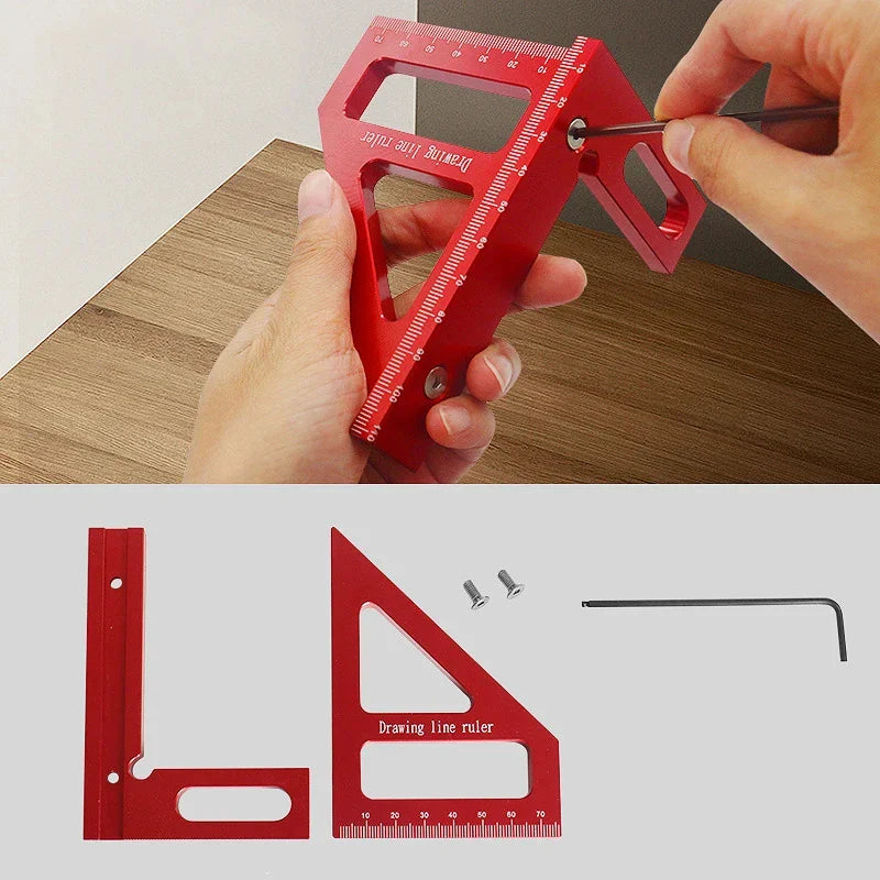 Woodworking Square Protractor Aluminum Alloy Miter Triangle Ruler High Precision Layout Tool TikTok Viral 2026