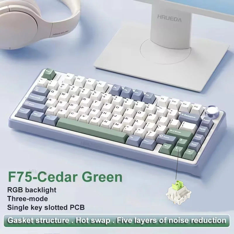 Teclado mecánico para juegos compacto AULA F75 al 75% RGB