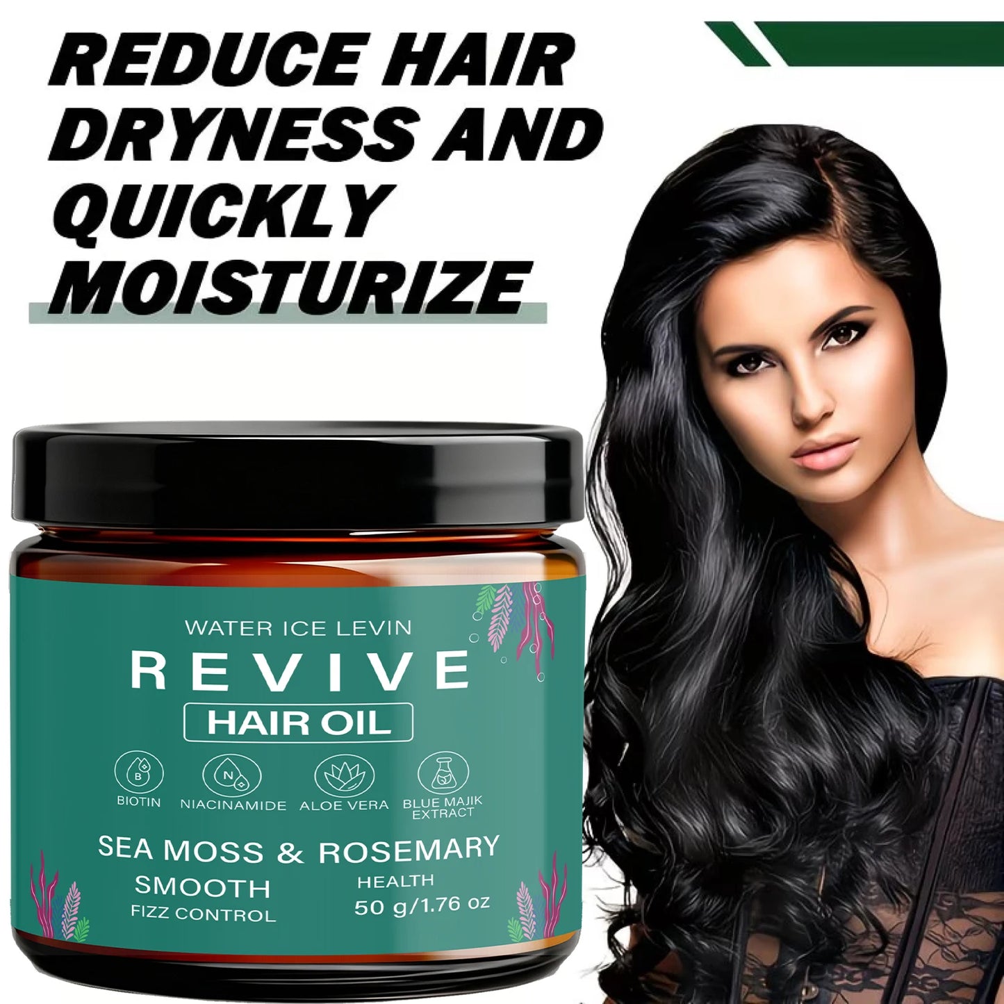 Hair Oil 50g Sea Moss Rosemary Revive Biotin Niacinamide Aloe Vera Caffeine Anti Frizz All Hair Types Summer 2026